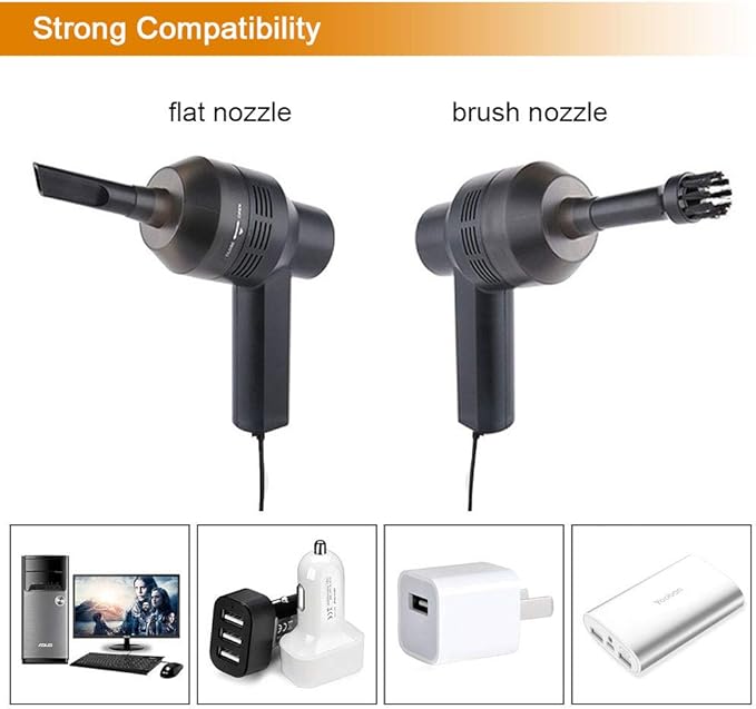 NEW Cordless Mini Vacuum Cleaner,Portable Computer Vacuum for Car Laptop Sewing Machine Keyboard Vac USB Desk Crumbs Hairs Dust Cleaners
