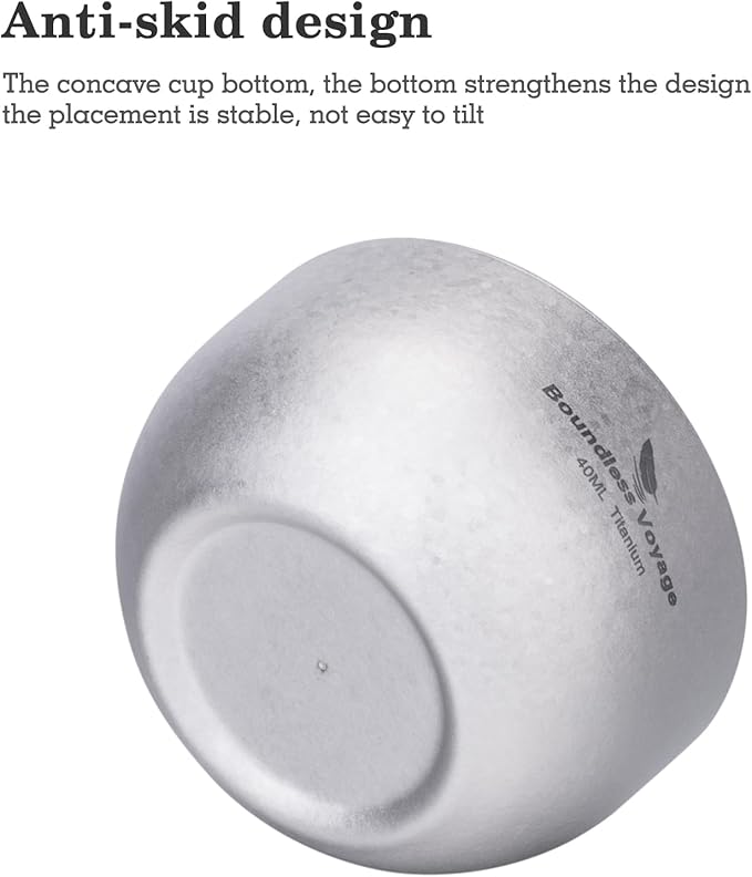 iBasingo Titanium Double Wall Mini Cups Small 40ml Tea Cups for Drinking, Whiskey, Espresso, Coating-Free, Dishwasher Safe Ti3204D (Silver * 3)