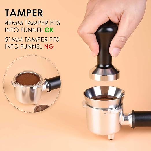 MATOW Stainless Steel Espresso Dosing Funnel Compatible with 51mm Portafilter