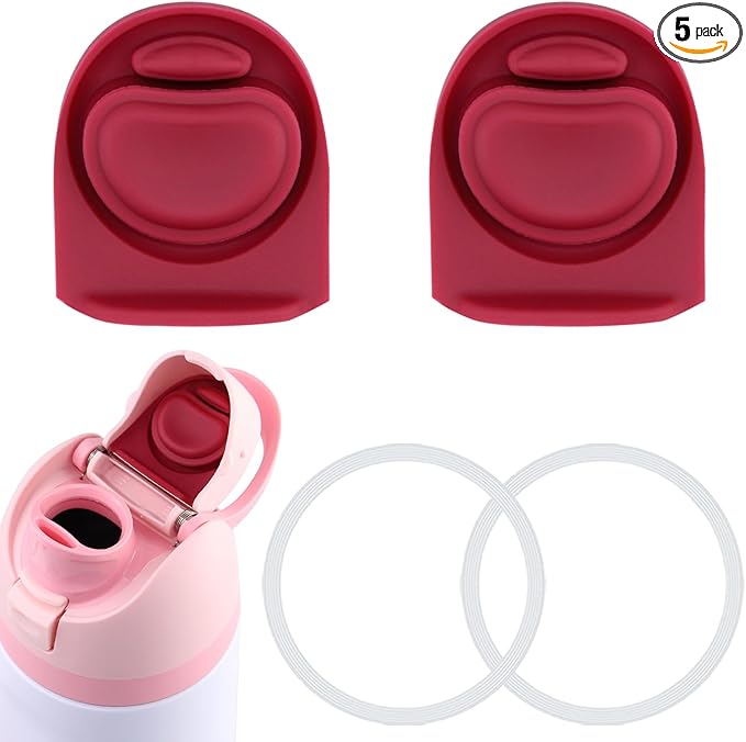 2 Sets Replacement Stopper and O Ring Gasket Compatible with Owala FreeSip 24oz 32oz,Water Bottle Lid Insert Cap Rubber Seal Parts for Owala 16/19/24/32/40oz Mouthpiece Accessories F5
