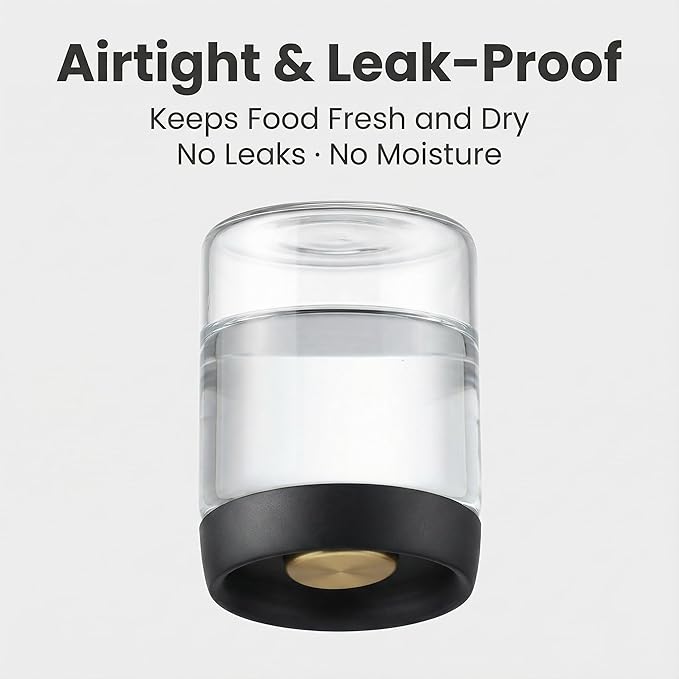 LOEZ Airless Vacuum Coffee Canister, Borosilicate Glass Food Storage Jar with Pump Lid to Stop Oxidation, for Beans, Tea & Dry Goods (Clear, 61floz/1800ml)