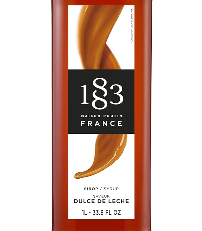 1883 Coffee Syrup, Dulce De Leche Syrup for Drinks, Made in France, 1 Liter Glass Bottle