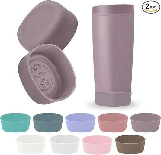 2pcs Silicone Boot for Owala SmoothSip Slider Coffee Tumbler 20oz 12oz, Anti-Slip Sleeve for Travel Coffee Mug, Protective Accessories for Owala BPA Free (Spring Revival)
