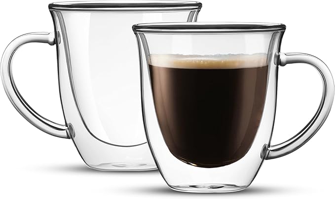 JoyJolt Serene Double Walled Insulated Glasses Coffee Mug (Set of 2) 7.4 Ounces