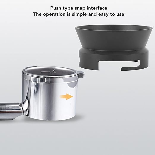 Black Coffee Dosing Funnel Ring, Aluminum Alloy Coffee Machine Accessories, 54mm Handle Dosing Funnel with Snap Design, Tight Sealing for Espresso Machines, for Home Office