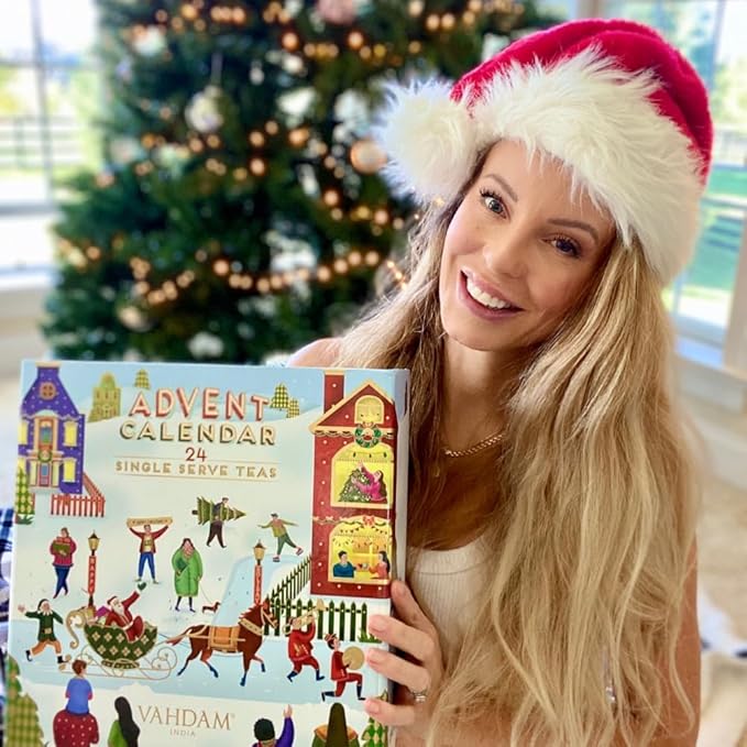 VAHDAM, Advent Calendar 2026 Tea Bags (240g/8.47oz) Limited Edition Holiday Gift Box - 24 Flavors, 5 Each | Christmas Advent Calendar 2026 for Adults | Advent Calendar 2026 Adult Women and Men