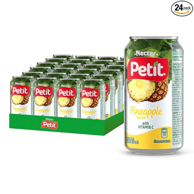 Petit Pineapple Nectar, 330 ml Cans (Pack of 24) – Refreshing Tropical Fruit Juice Beverage