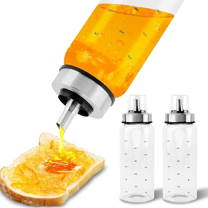 Loyanger Honey Dispenser No Drip, 10 OZ Honey Jar Maple Syrup Dispenser, Glass Honey' Dispenser Pot for Coffee or Tea, Honey' Container(COLOR:2pcs)