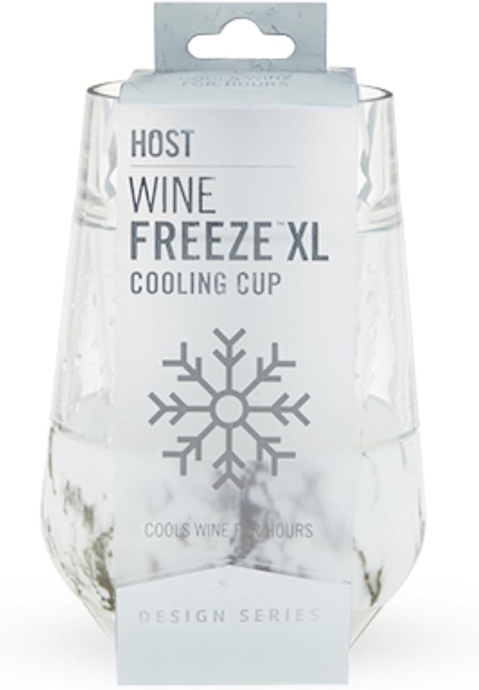HOST Freeze™ XL Cooling Cup in Double Walled Insulated Freezable Drink Chilling Tumbler with Freezing Gel, 12 Ounces - Set of 1, Marble