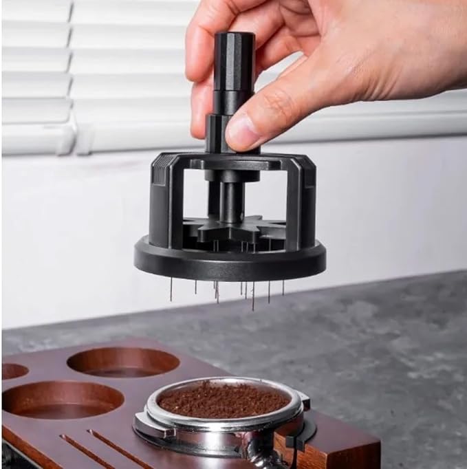 51mm WDT Espresso Tool – Adjustable Height Coffee Distributor & Leveler with Magnetic Base – 10 Stainless Steel Needles for 51mm Portafilters, Barista Espresso Stirrer & Even Extraction