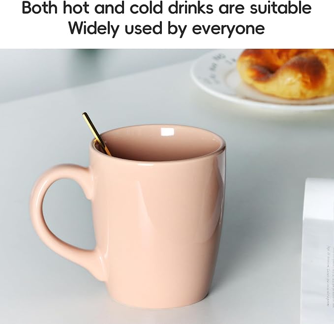 Smilatte 20 OZ Large Coffee Mug, Nice Ceramic Boss Tea Cup with Big Handle for Dad Men Women, Unique Style For Any Kitchen, Pure Pink