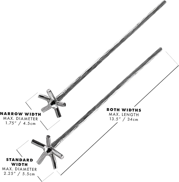 Piña Barware Swizzle Stick Stirrer - Stainless Steel with Handmade Wood-Grain Finish (Narrow Width, One Swizzle Stick)