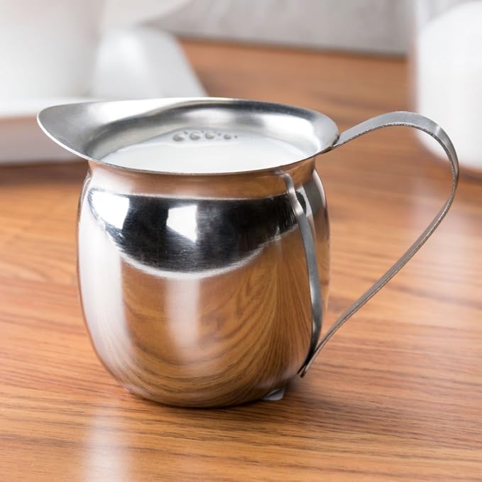 Betolla (2 Pack) 5 oz Stainless Steel Bell Creamer – Bell-Shaped Mini Pitchers for Serving Cream, Milk, Syrups & More