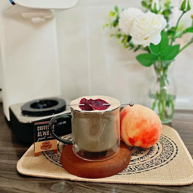 10OZ Double Walled Coffee Mugs Glass with Lid Handles,Cups for Latte,Hot Tea,Cappuccino, Mocha,Cocoa,Hot & Cold Beverages Glasses Heat Resistant Coffee Cups