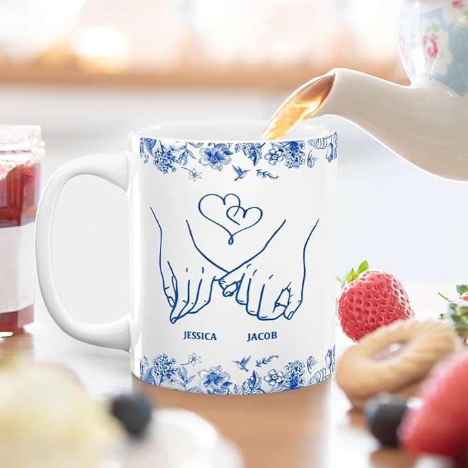 Joymade Personalized Ceramic Coffee Mug, Funny Custom Mug for Bestie, Friends, Couple, Coworker, Snowman Lovers (Meeting You Was Fate)