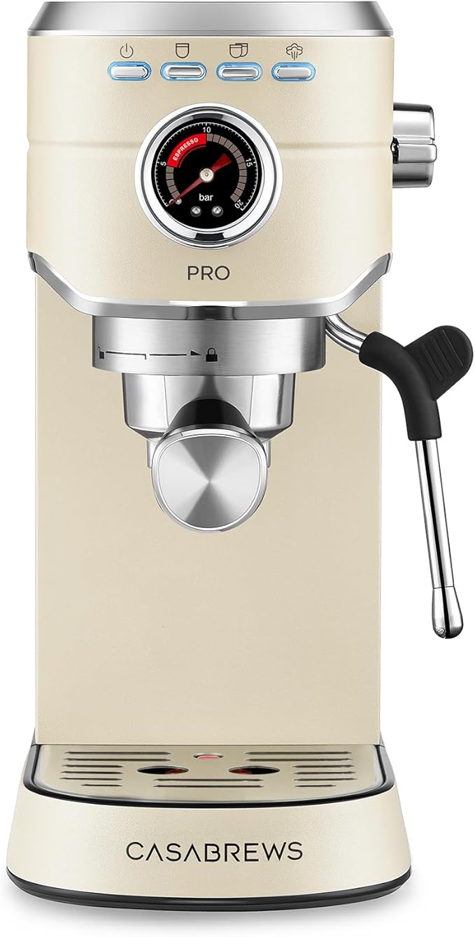 CASABREWS 5418 PRO Espresso Machine 20 Bar, Espresso Maker with Milk Frother Steam Wand, Stainless Steel Coffee Machine with 34oz Removable Water Tank, Gift for Her or Him, Gift for Girlfriend, Creamy
