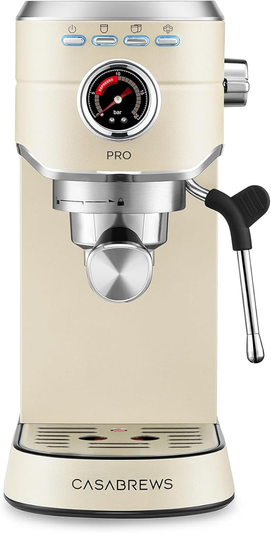 CASABREWS 5418 PRO Espresso Machine 20 Bar, Espresso Maker with Milk Frother Steam Wand, Stainless Steel Coffee Machine with 34oz Removable Water Tank, Gift for Her or Him, Gift for Girlfriend, Creamy