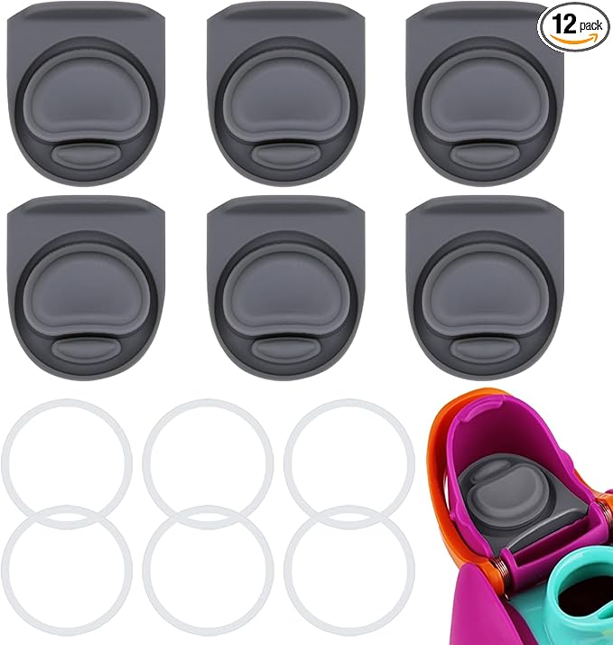 6 Sets Replacement Stopper and O Ring Gasket Compatible with Owala FreeSip 24oz 32oz,Water Bottle Lid Insert Cap Rubber Seal Parts for Owala 16/19/24/32/40oz Mouthpiece Accessories Z6S1
