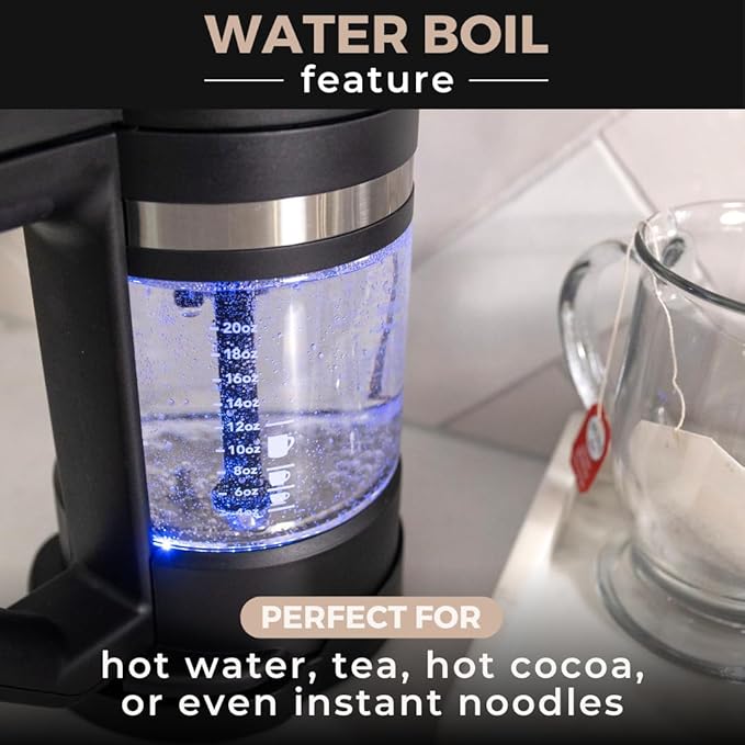 VINCI Micro Café Smallest Single-Serve Coffee Brewer | Compatible with Keurig K-Cups, K-Pods | Glass Carafe | Enclosed Brewing for Hotter Coffee | Large Capacity Reusable Filter Cup Included (Black)