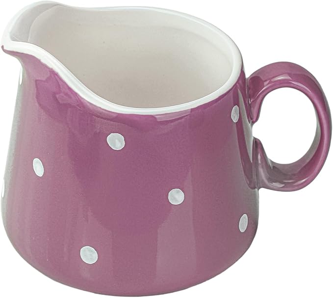 CHOOLD Polka Dot Ceramic Creamer with Handle, Coffee & Milk Jug - 8.5oz