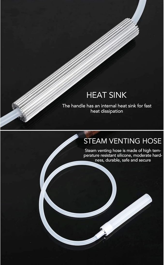 Coffee Machine Cleaning Brush, High Temperature Resistance Wood Handle Replaceable Brush for Coffee Maker Steam Cleaning Tool