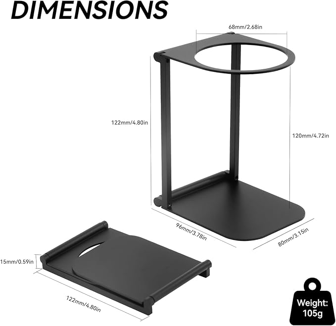 Zayin Travel Coffee Maker Stand, Portable & Foldable Espresso Machine Stand, Office coffee stand with base, Suitable for Office Home and Camping, Black