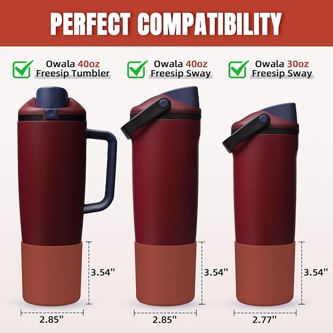 Silicone Higher Boot Compatible with Owala 30oz & 40oz FreeSip Sway Bottles & Tumblers, Large Protection Anti-slip Bottom Cover Sleeve for Freesip Sway Tumbler and Bottle