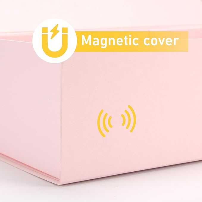 Ditwis 4 Pack 12x6x4 Inches Gift Boxes with Magnetic Closure Lids, Pink Magnetic Box for Wedding, Groomsmen Bridesmaid Proposal, Birthdays, Mother's Day