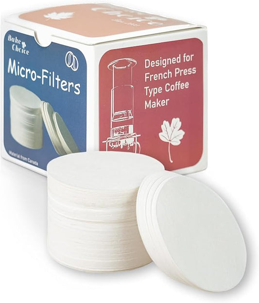 Bake Choice 500-Count Replacement Paper Filters - Round Disposable Coffee Filters Paper Compatible with Aeropress Coffee Makers for Brewing Tea and Coffee