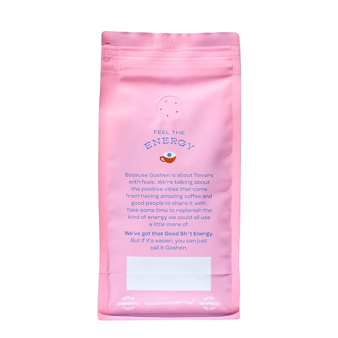Goshen Coffee Roasters Ground Bean Bright Eyed Breakfast Blend | Light Roast, Brewed or Espresso | Award-Winning - Natural and Washed | Vibrant, Almond, Brown Sugar Flavors | 12 Oz Bag