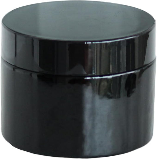 Black Glass Storage Jar 250ml Wide Mouth Airtight UV Protection Container for Spice Coffee
