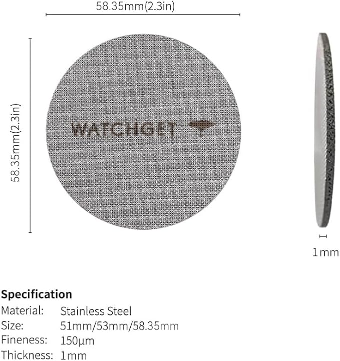 watchget 58.35mm Espresso Puck Screen, Lower Shower Screen 1mm Thickness 150μm Metal Reusable 316 Stainless Steel Fine Coffee Filter Mesh for Espresso Protafilter Basket 58mm