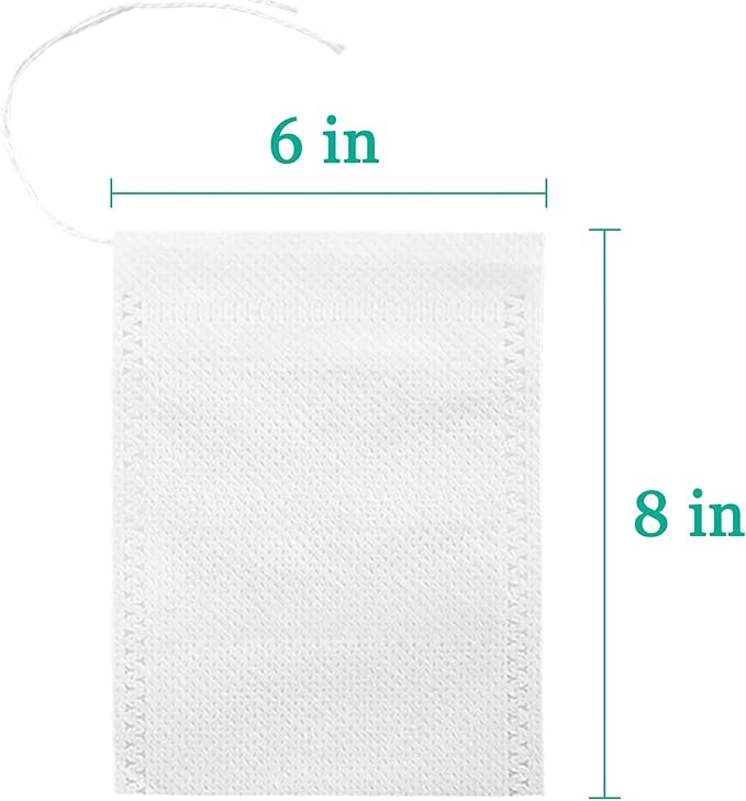 Yzurbu 100pcs Cold Brew Coffee Bags, 6'' x 8'' No Mess Disposable Filter Bag with Drawstring for Coffee Grounds & Ice Tea