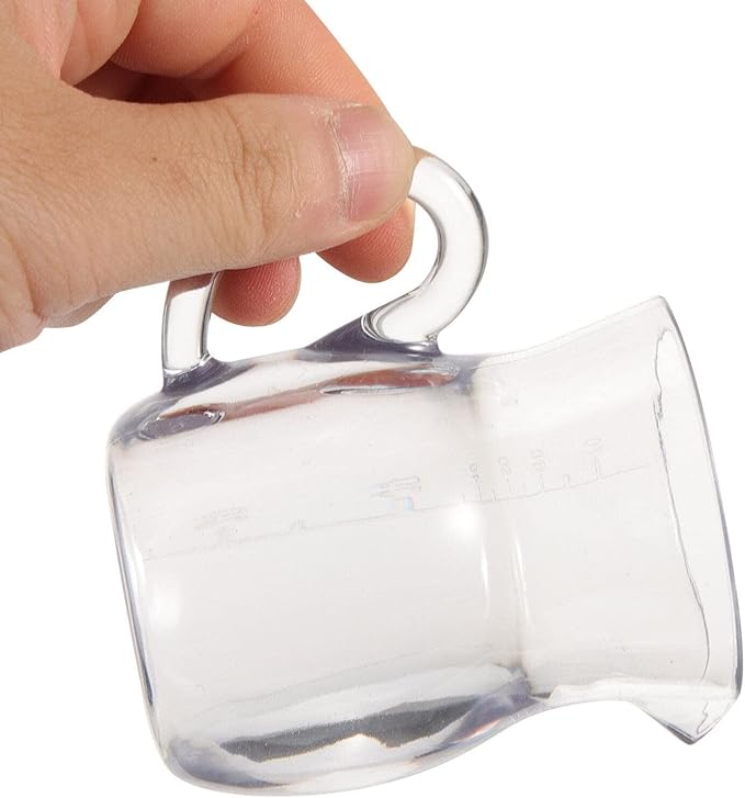 Kichvoe 2pcs Acrylic Wine Decanter Set: Liquor Dispenser with Handle Individual Small Decanter Cream Pitcher Milk Pourer Coffee Mug Tea Maple Syrup Serving, 70ml/2.4oz