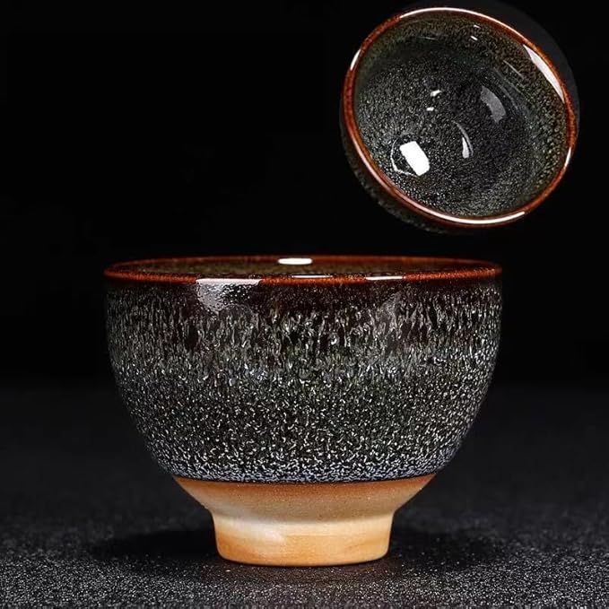 Teacups, Sake Cups Handmade Ceramic Mug Set 2.5 oz (Approx. 70.9 g) 6 Color Earthenware Teacups, Sake Cups (Set of 6)
