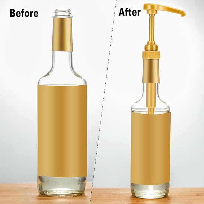Patelai 5 Pcs Syrup Pump, Flavor Syrup Pump Dispenser Replacement Fits 750ml-1l Bottles for Coffee, Flavorings