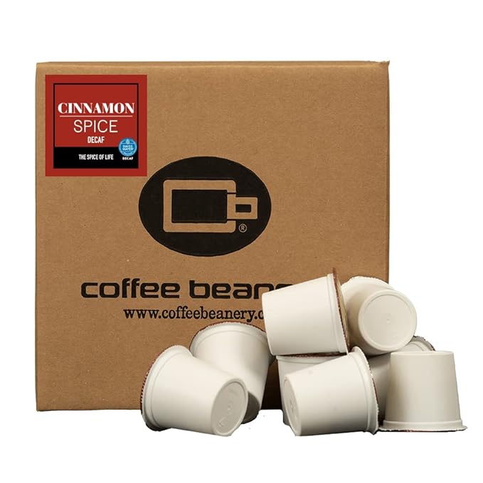 Cinnamon Spice Decaf Coffee Pods by Coffee Beanery | 96ct Bulk Flavored Decaf Coffee Pods Medium Roast Coffee