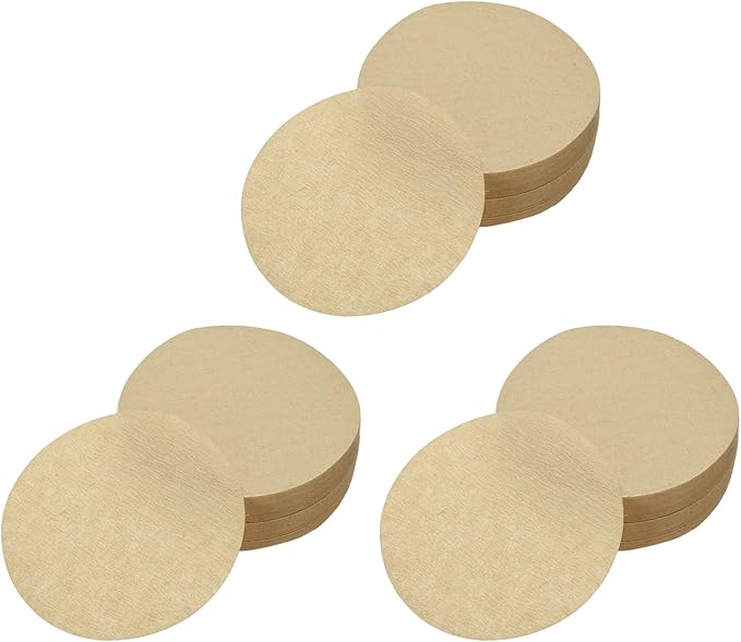 uxcell 300Pcs Coffee Filters,2.13 inch Disposable Round Paper Filter, Suitable with Home Office Use and Drip Coffee Maker, Wood Color