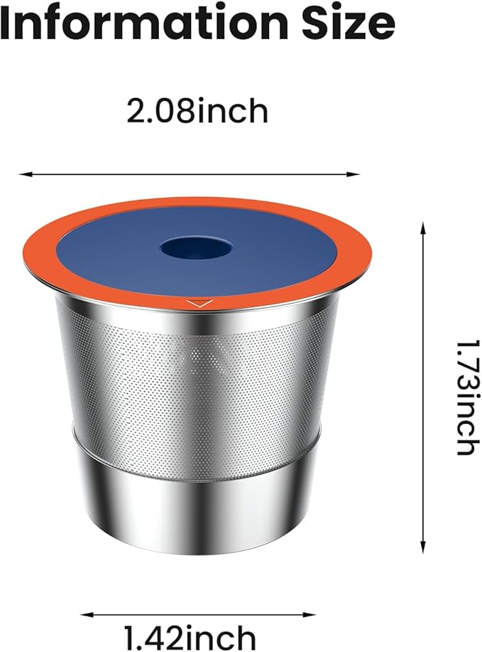 Stainless Steel Reusable K Cups for Keuring 2.0 and 1.0, Reusable Coffee Pods for Keuring Coffee Maker,Permanent Reusable K Cups Sturdy Coffee Filters (1 PACK)