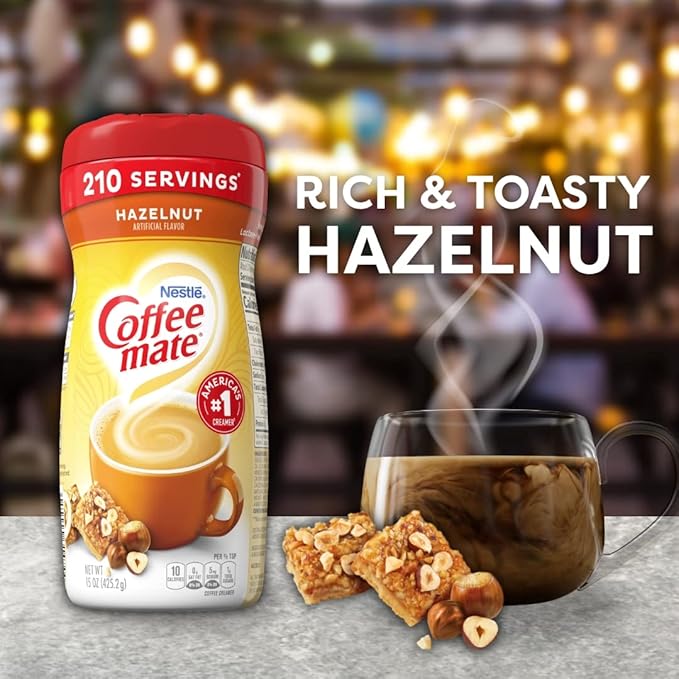 Coffee-mate Hazelnut Powdered Coffee Creamer, 15-Ounce Packages (Pack of 6)