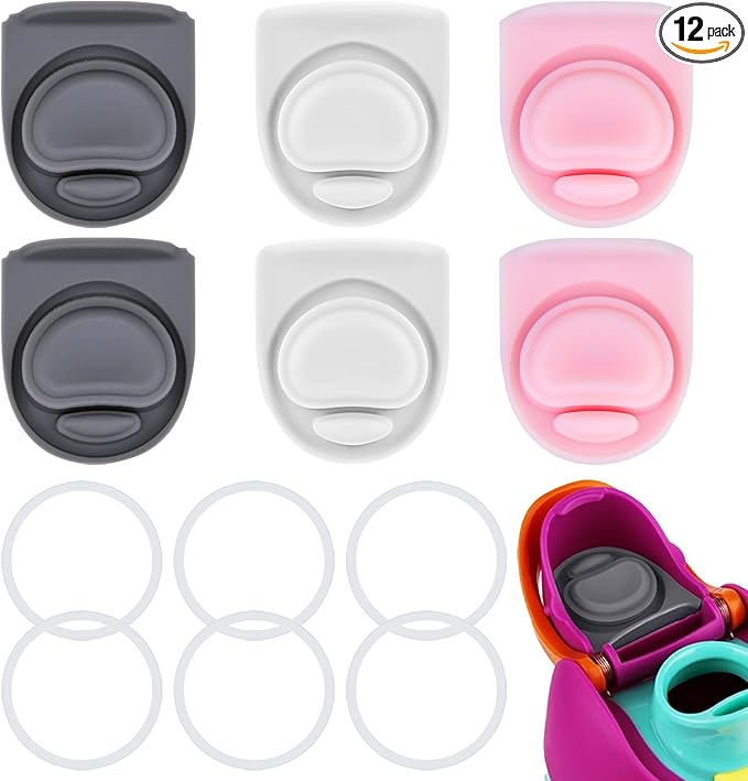 6 Sets Replacement Stopper and O Ring Gasket Compatible with Owala FreeSip 24oz 32oz,Water Bottle Lid Insert Cap Silicone Seal Parts for Owala 16/19/24/32/40oz Mouthpiece Accessories Z6S2