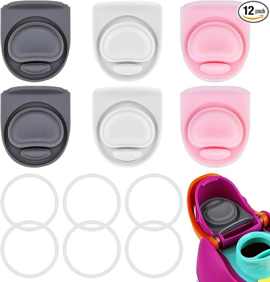 6 Sets Replacement Stopper and O Ring Gasket Compatible with Owala FreeSip 24oz 32oz,Water Bottle Lid Insert Cap Silicone Seal Parts for Owala 16/19/24/32/40oz Mouthpiece Accessories Z6S2