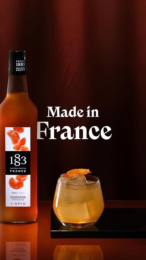 1883 Tangerine for Drinks, Made in France, 1 Liter Glass Bottle