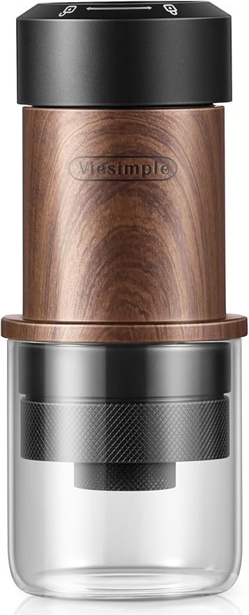 M5 Manual Espresso Maker, Portable Coffee Machine with 2-in-1 Bottomless Portafilter, No Electricity for Camping Travel Office, Cafe-Quality Stainless Steel, 80ml Tank & 2-Year Warranty