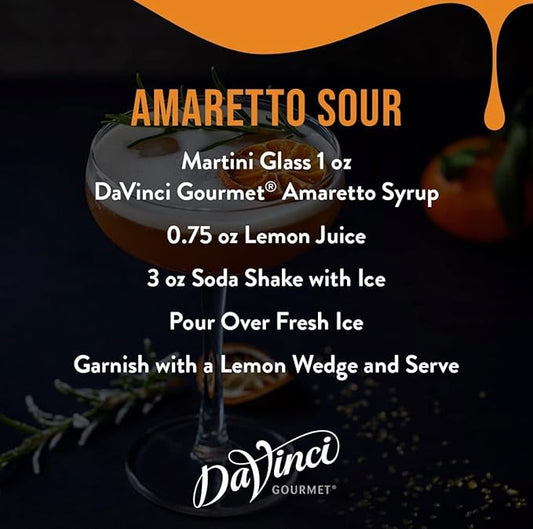 DaVinci Gourmet Classic Amaretto Syrup, 25.4 Fluid Ounces (Pack of 4)
