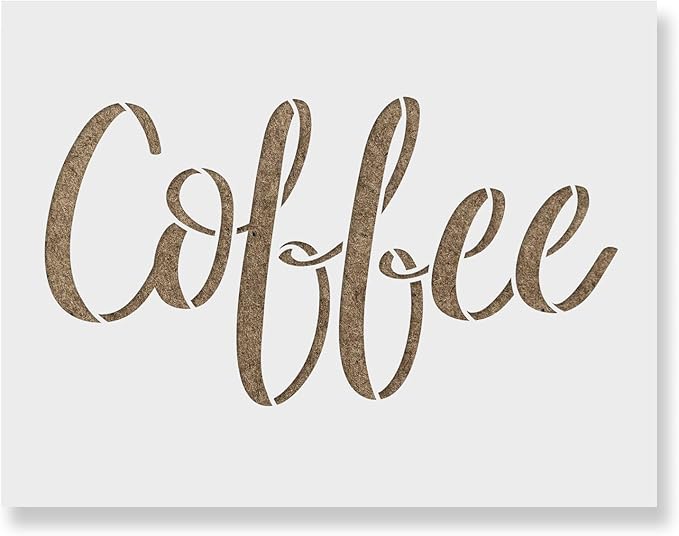 Kitchen Label Coffee Stencil - Easy-to-Use for Personalized Kitchen Stencils, Stencils for Canvas, Stencils for Wood