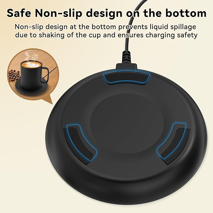 Replacement Charging Coaster 2 for Temperature Control Smart Mug 2,Mug1,Cisain Mug Power Cord Compatible with Em/BER Smart Cups (Black)