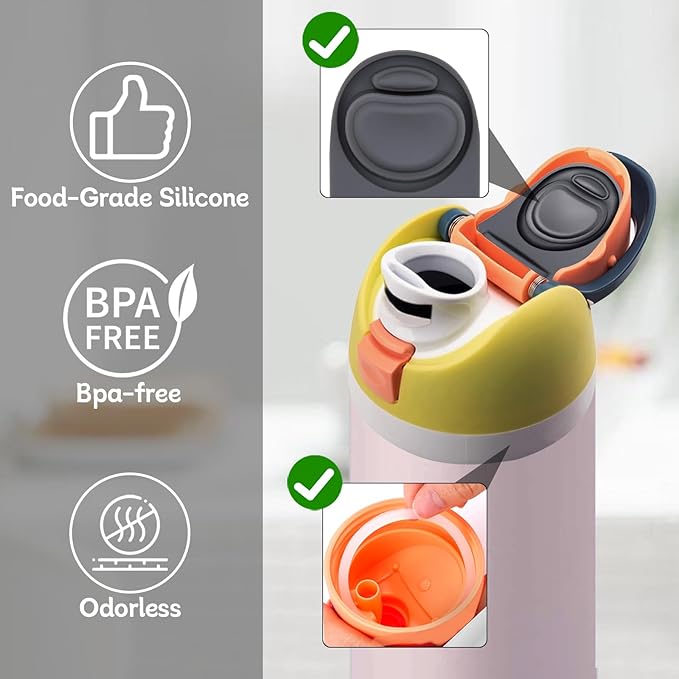 6 Sets Replacement Stopper and O Ring Gasket Compatible with Owala FreeSip 24oz 32oz,Water Bottle Lid Insert Cap Rubber Seal Parts for Owala 16/19/24/32/40oz Mouthpiece Accessories F1