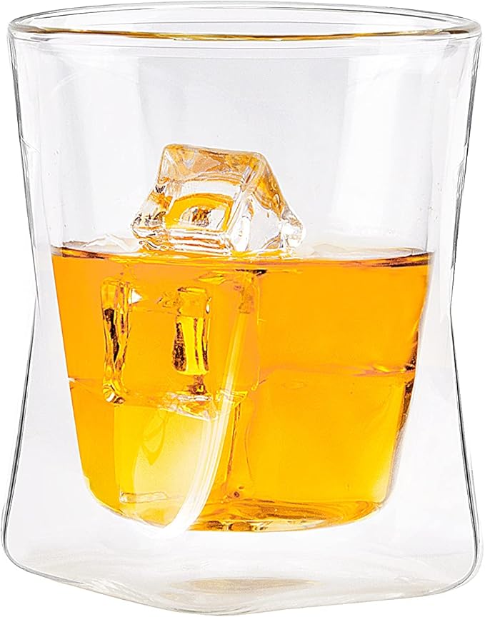 Ozeri Moderna Artisan Series 10 oz Double Wall Whiskey Glasses – Set of 2