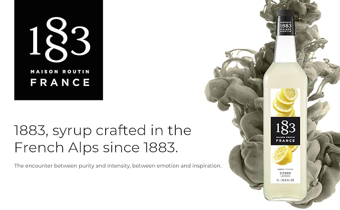 1883 Lemon Syrup for Drinks, Made in France, 1 Liter Plastic Bottle